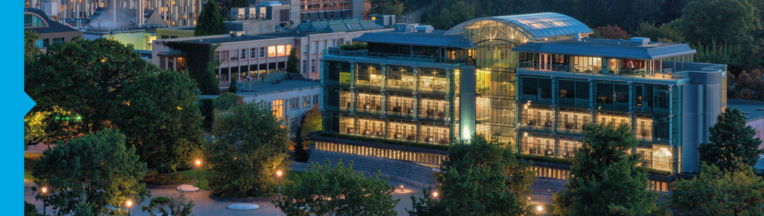 Aerial image of Koerner Library at UBC Vancouver